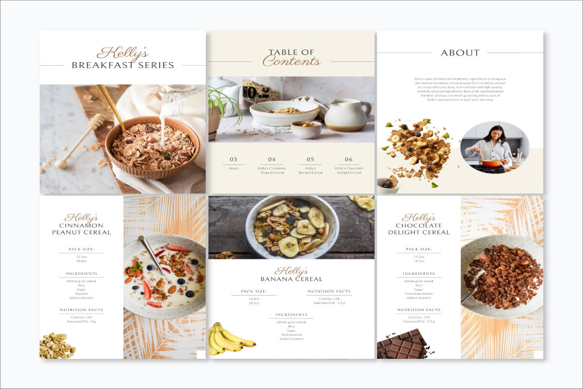 Mẫu catalog thức ăn ấn tượng