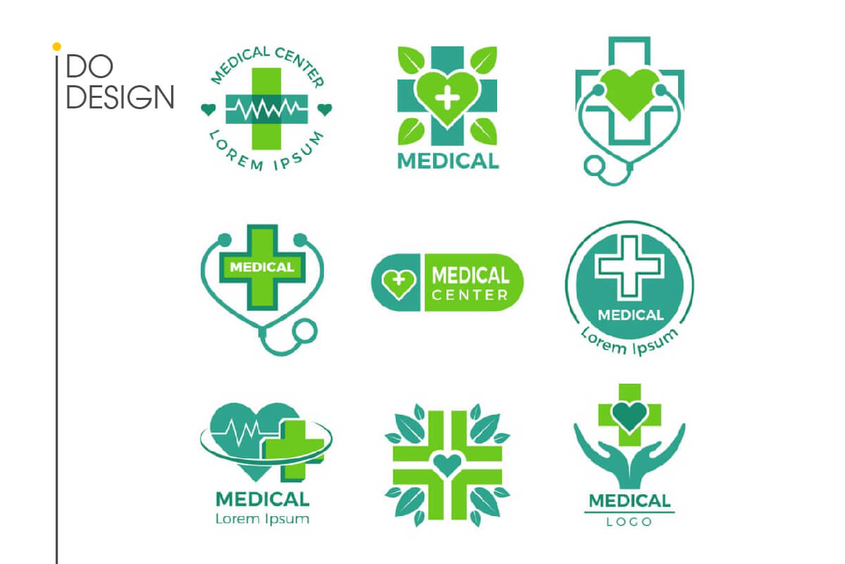 Mẫu logo bệnh viện phòng khám sử dụng biểu tượng y tế