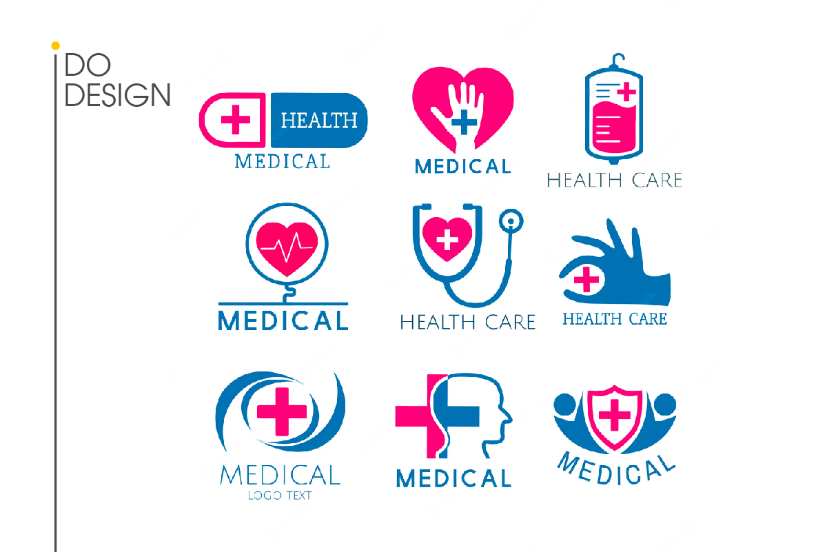 Mẫu logo bệnh viện phòng khám hiện đại và trừu tượng