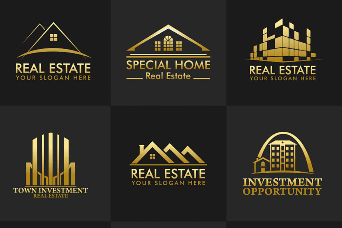 Mẫu thiết kế logo bất động sản - nhà đất sang trọng