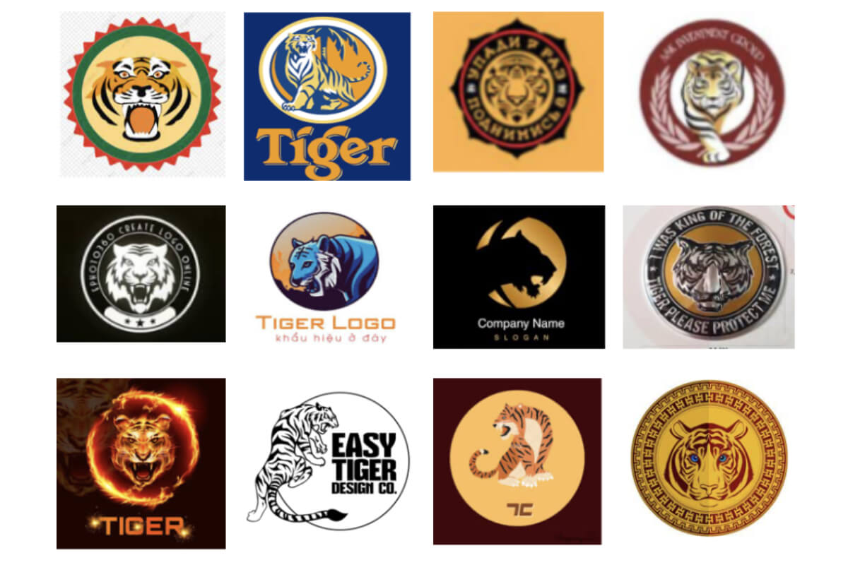 Logo con hổ dạng hình tròn