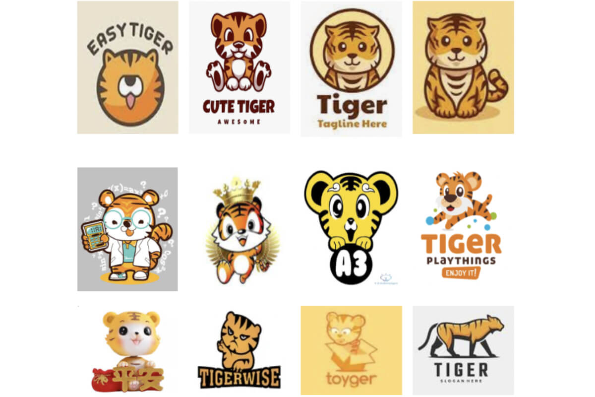Thiết kế logo con hổ đáng yêu