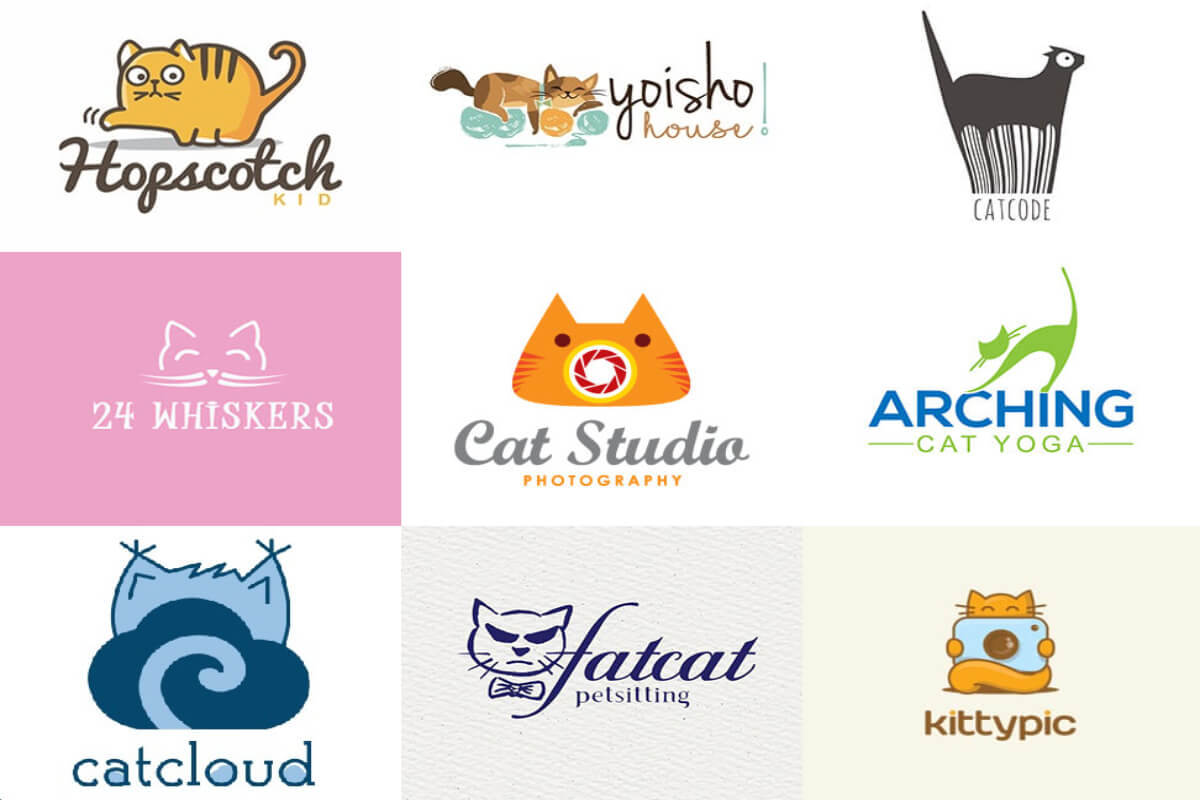 Mẫu logo con mèo công nghệ