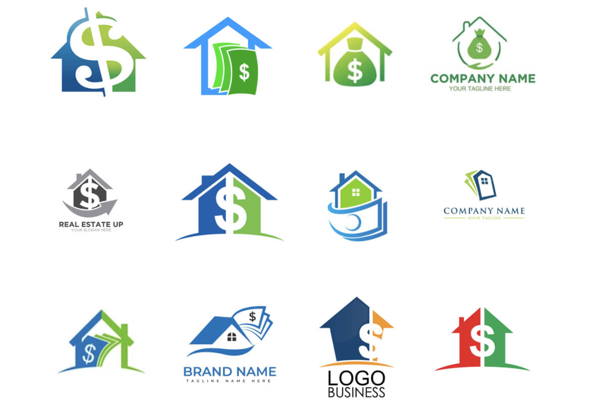 Logo ngôi nhà sử dụng các hình khối độc đáo