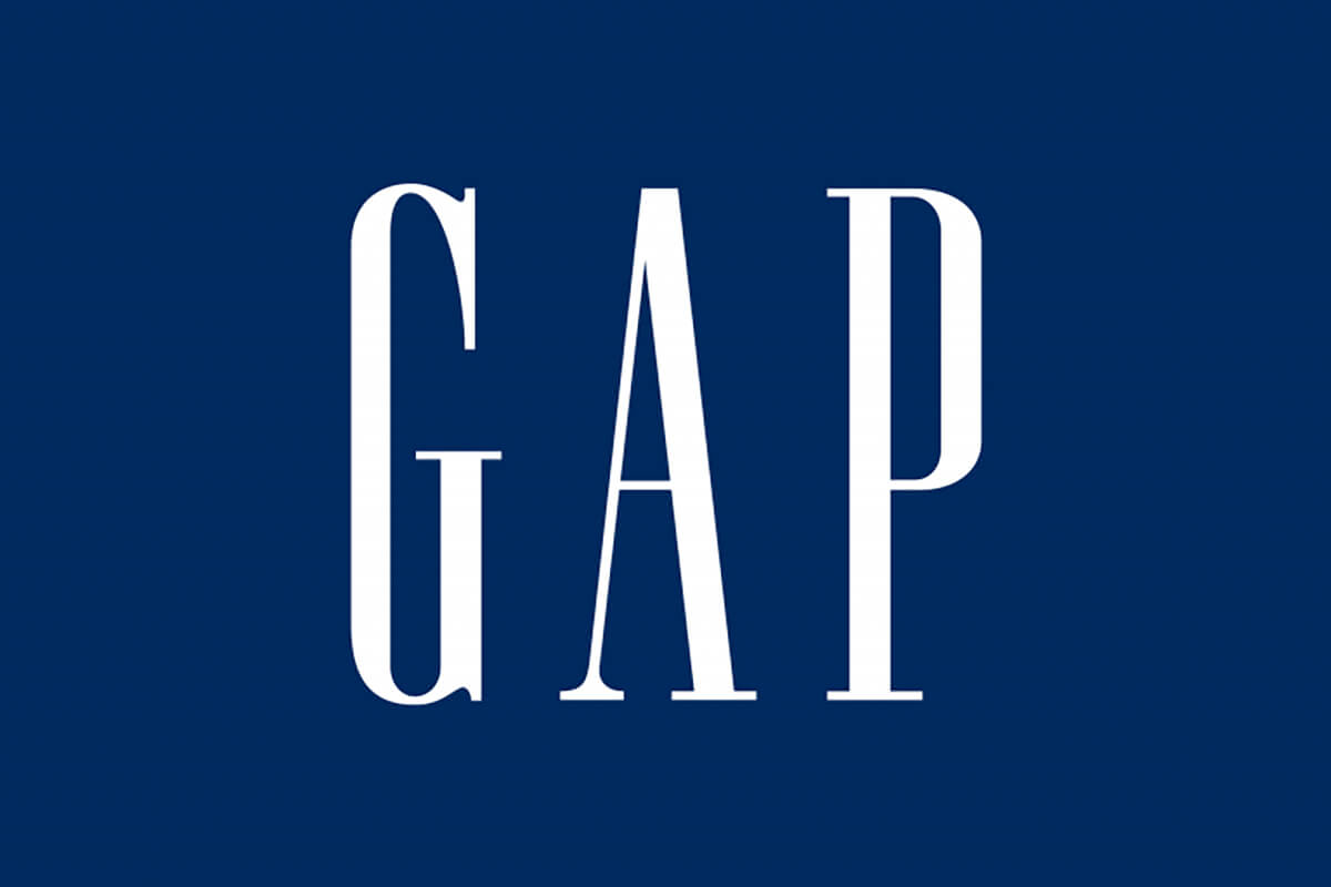 Logo màu xanh dương của Gap được thiết kế chỉnh chu, trang trọng