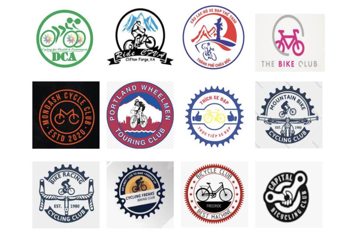 Logo xe đạp kết hợp thêm họa tiết tượng trưng cho phong cách thương hiệu