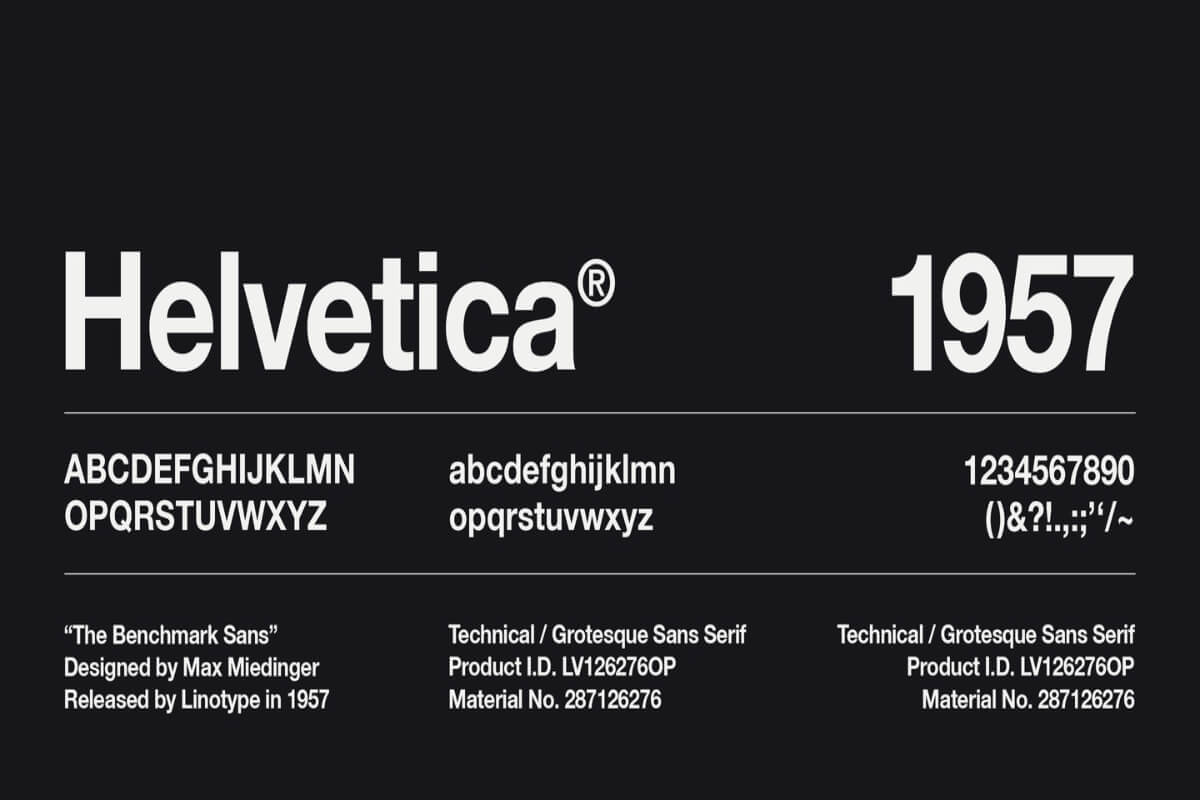 Font Helvetica