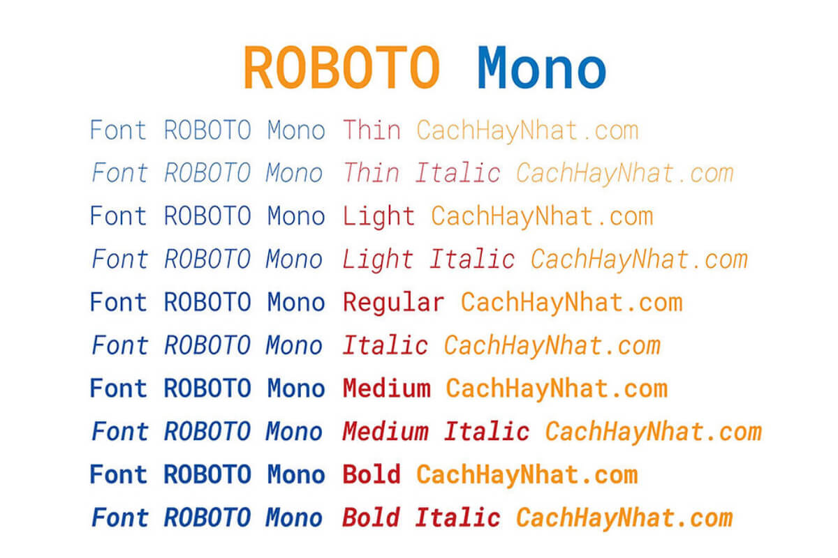 Roboto Mono - Font chữ đẹp