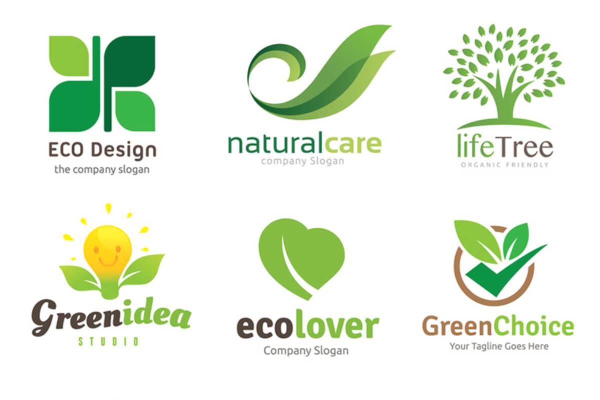 Logo lá được sáng tạo với nhiều hình dáng khác nhau