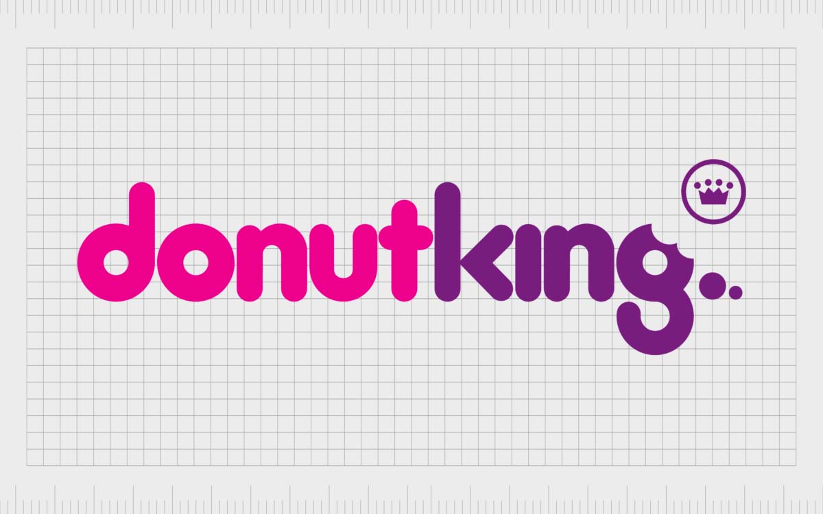 Logo màu hồng của Donut King tạo cảm giác thu hút khách hàng