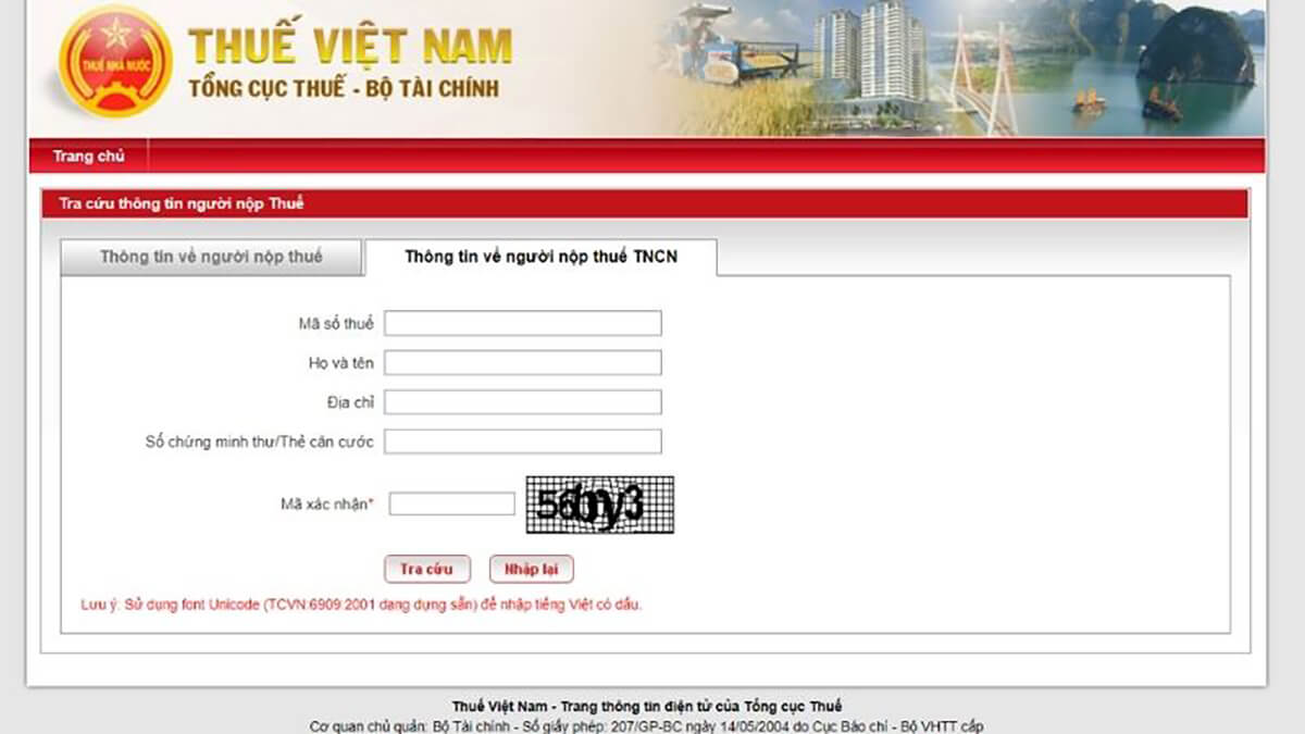Truy cập vào website Thuế Việt Nam