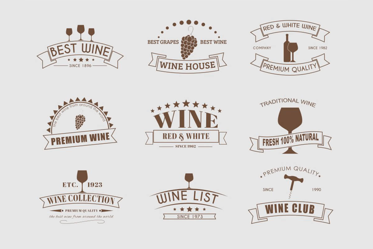 Logo rượu cổ điển mang nét đẹp đồng quê