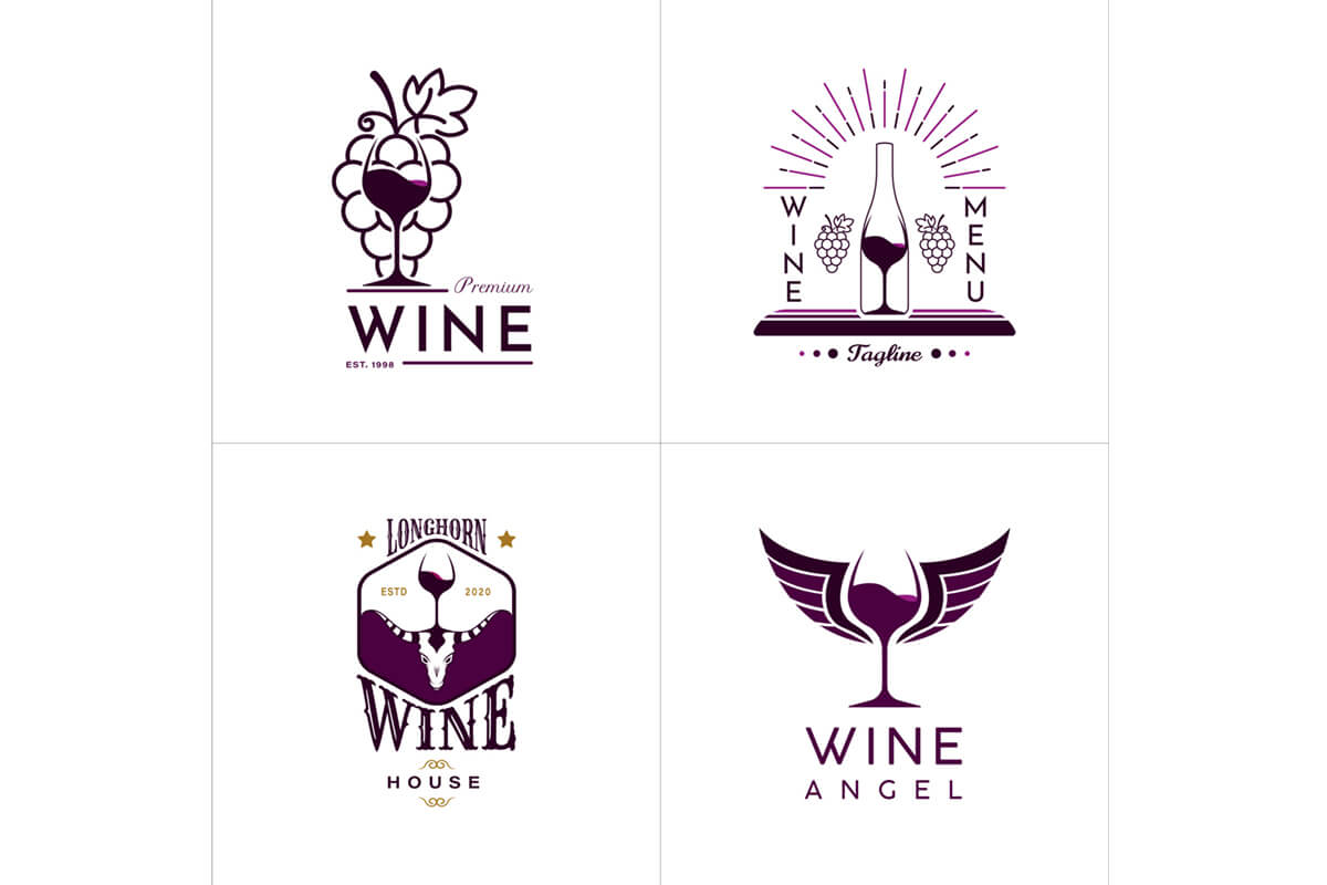 Logo rượu xen lẫn biểu tượng động vật tạo sự sinh động