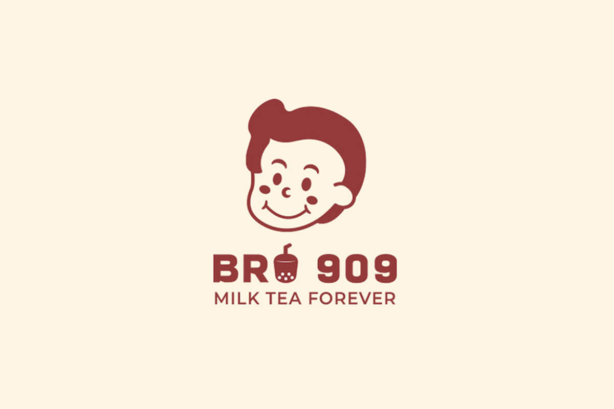 Mẫu thiết kế logo trà sữa Hàn Quốc hướng đến sự dễ thương, cute
