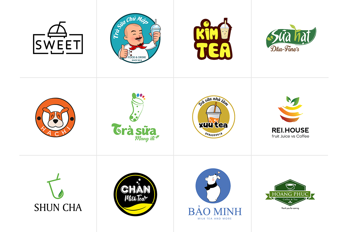 Mẫu thiết kế logo trà sữa nhà làm