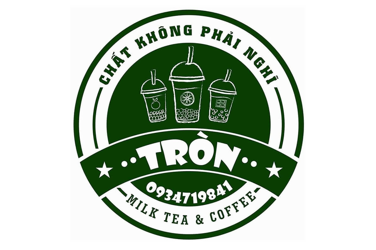 Mẫu thiết kế logo trà sữa tròn