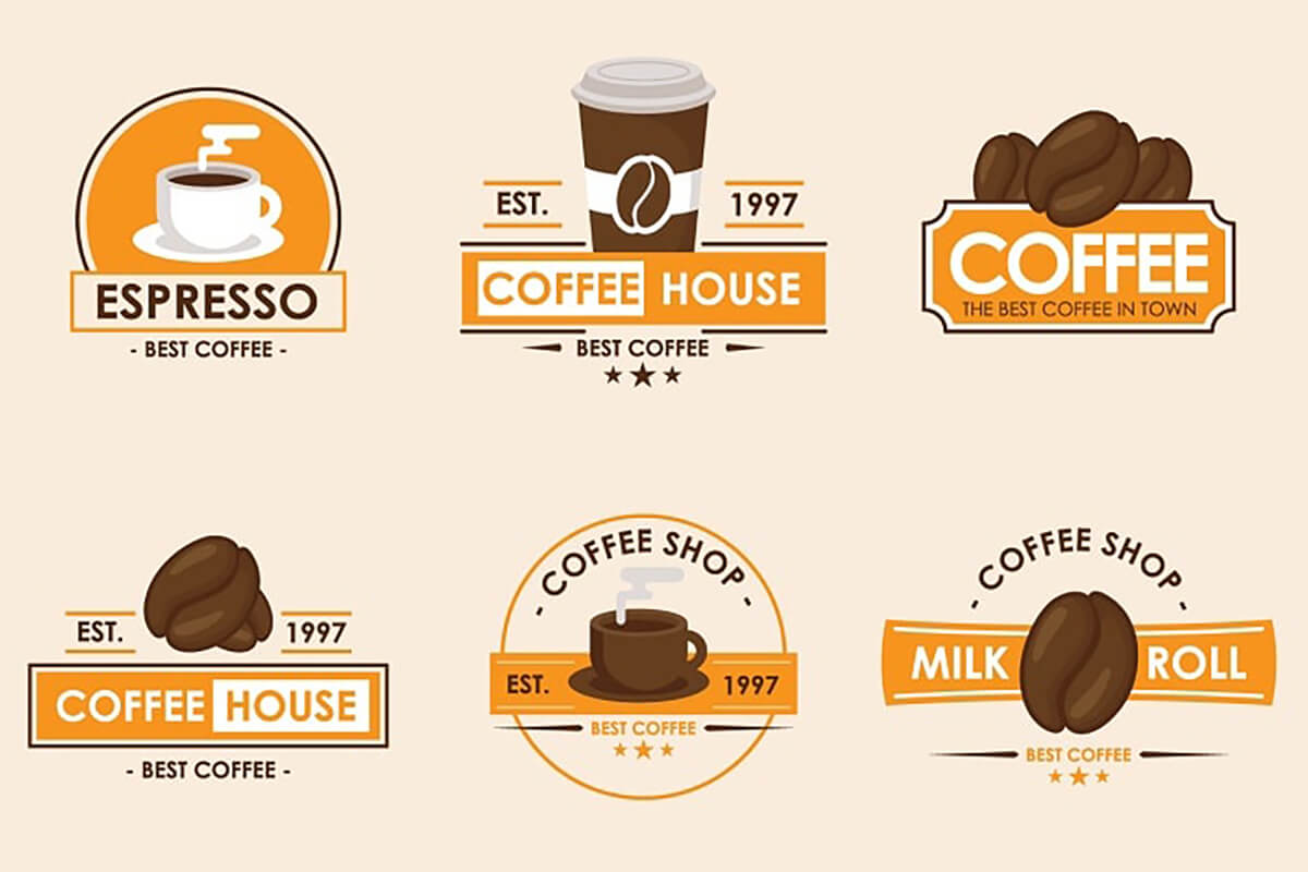 Mẫu logo cà phê nguyên chất