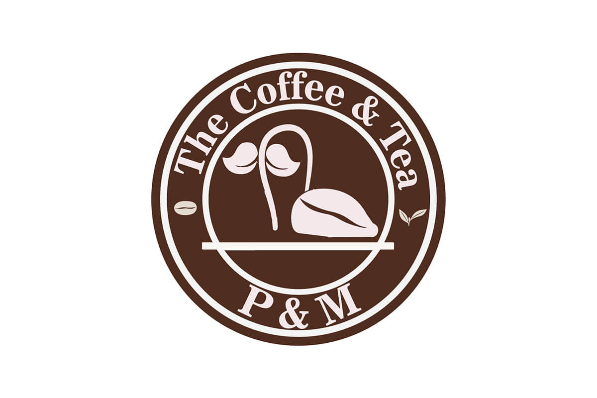 Mẫu logo quán trà và cà phê đậm vị cafe