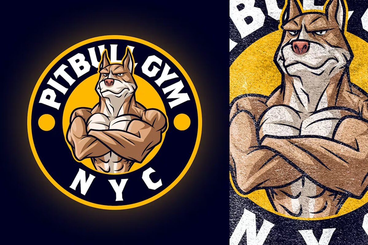 Logo gym sử dụng hình ảnh động vật thể hiện sức mạnh thể chất