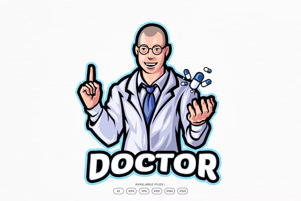 Mẫu logo nhà thuốc dùng hình ảnh con người