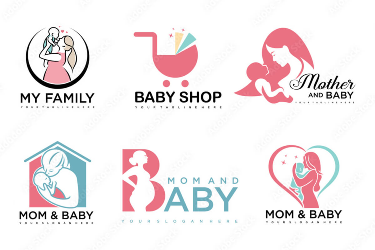 Mẫu thiết kế logo siêu thị mẹ và bé