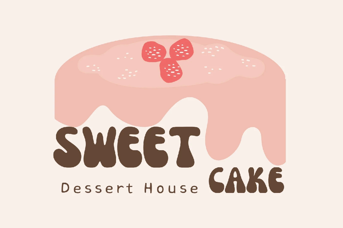 Logo tiệm bánh đơn giản, dịu dàng qua màu hồng chủ đạo