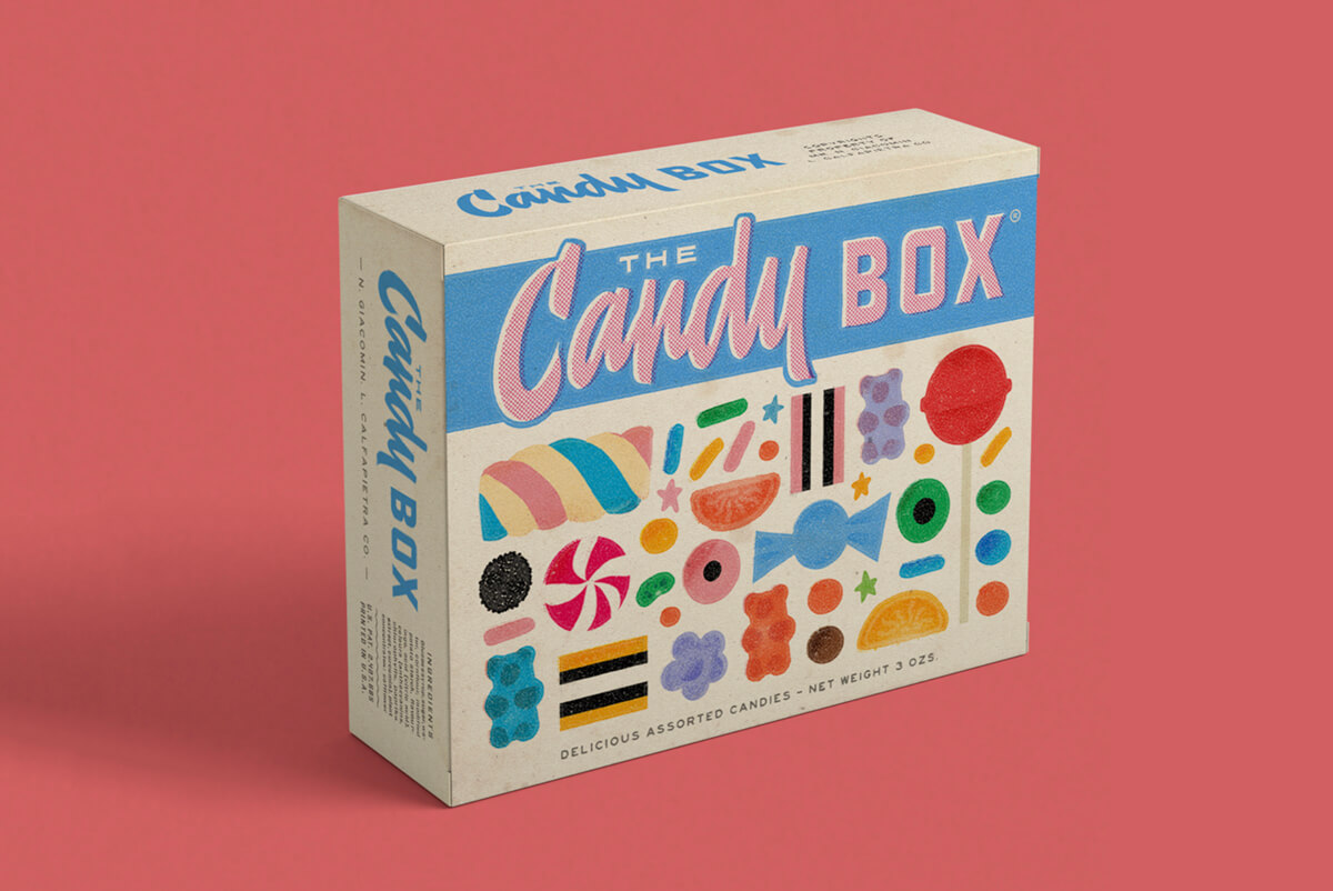 Thiết kế bao bì trở lại thập niên 50 của Candy Box